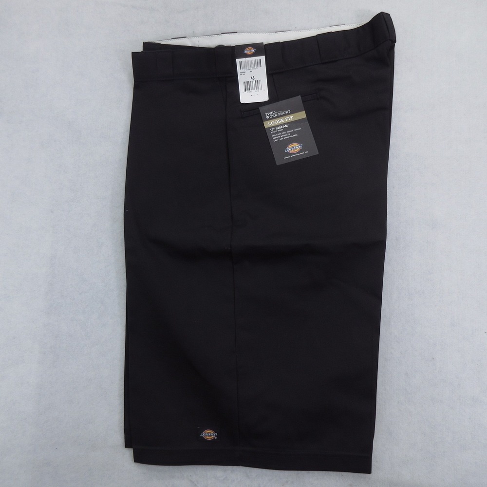 Dickies Mens Work Shorts Size 48 Black Loose Fit 15 Inseam Twill